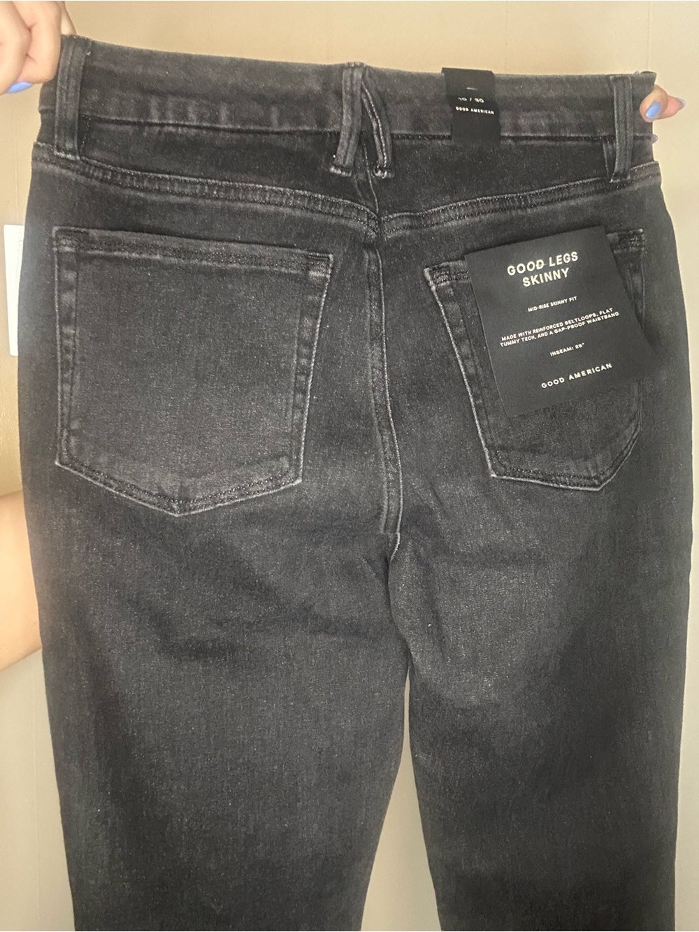 Good American Black Good Legs Skinny Jeans Size 10/30